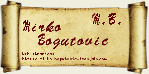 Mirko Bogutović vizit kartica